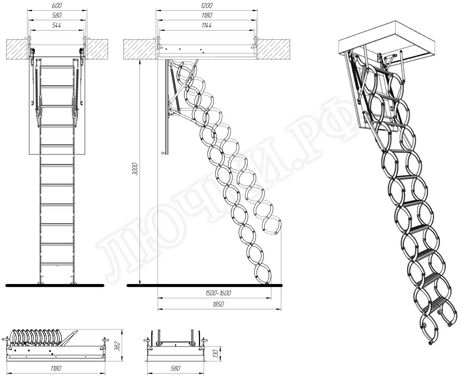 Чердачная лестница Fakro LST Lite 600*1200*3000 Чердачная лестница Fakro LST Lite 600*1200*3000